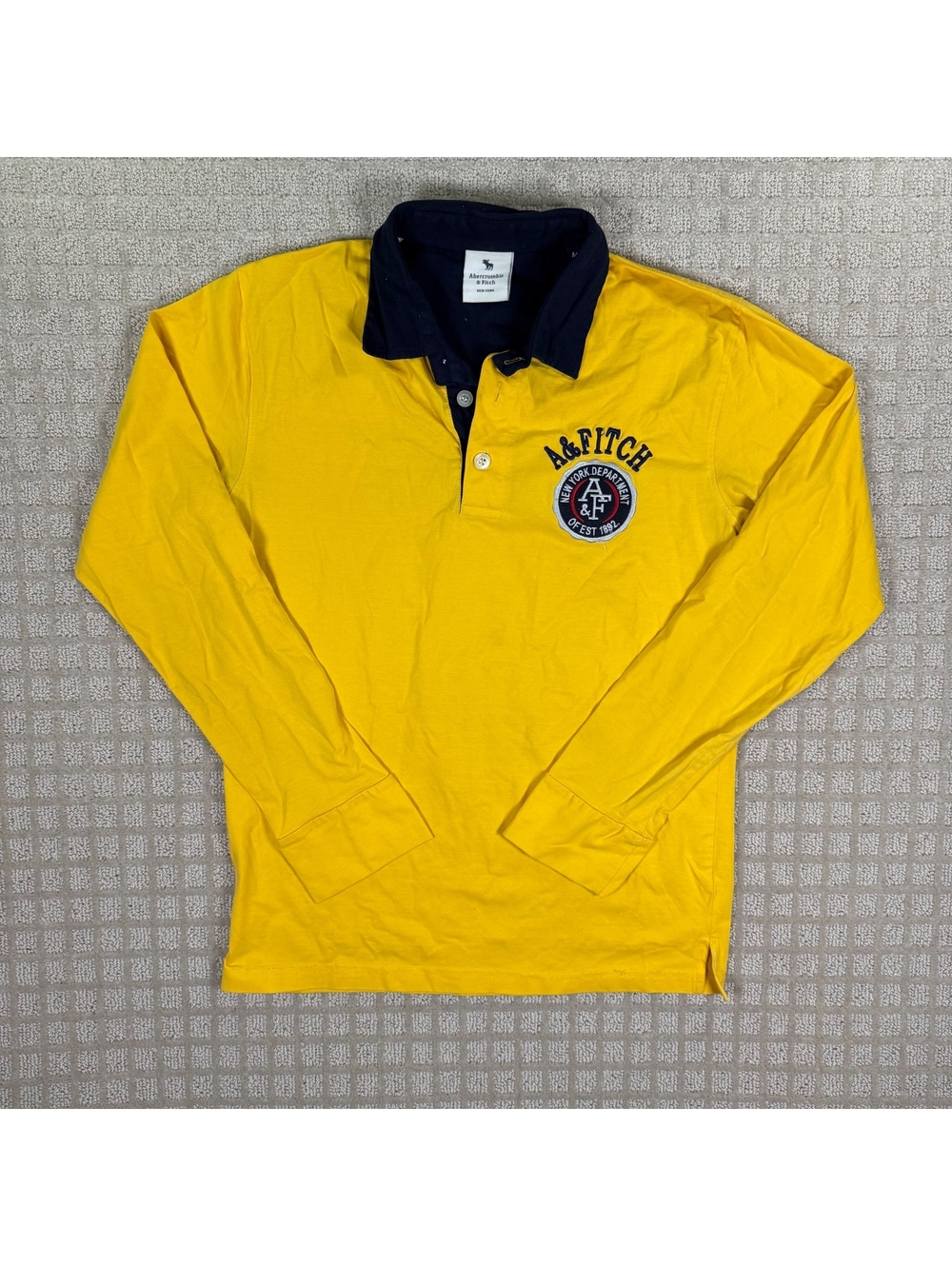 Abercrombie And Fitch Long Sleeve Polo Shirt Yellow S